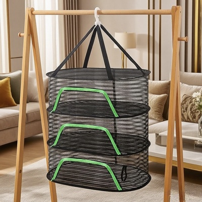 ELEMENTRIX STT357 Závesná sieť na sušenie byliniek a húb 3 poschodia 50 × 70 cm