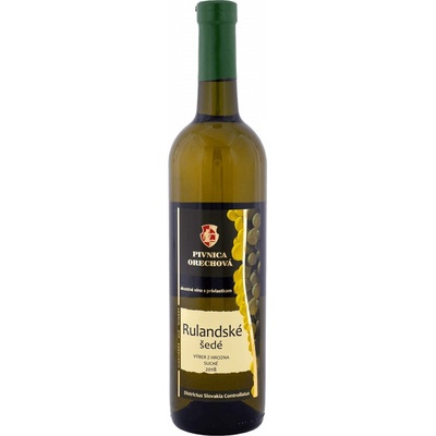 Pivnica Orechová Rulandské Šedé Biele Suché Výber z Hrozna 13,5% 0,75 l (čistá fľaša)