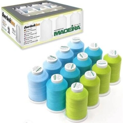 Sada nití OVERLOCK BOX 3+1 – Madeira varianta Apple & Blue