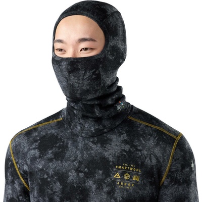 Unisex merino kukla SMARTWOOL Thermal Merino Balaclava, Black Tie Dye