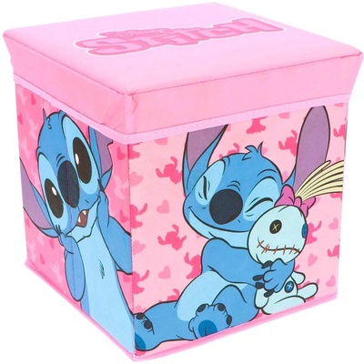 Mister License Taburet s úložným prostorem LILO A STITCH růžový 30x30x30