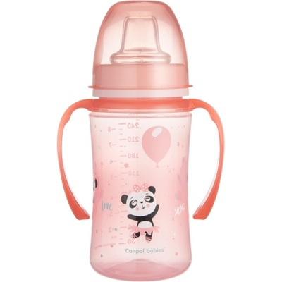 Canpol Babies nevylévací hrnček 120ml EasyStart Panda ružový