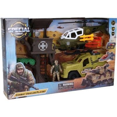 Wiky Vojenský set s vrtulníkem a efekty 27cm