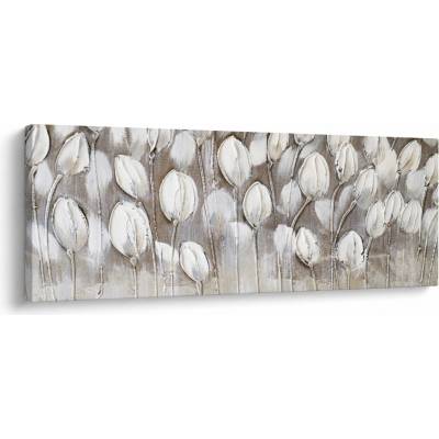 Obraz - Štruktúrované tulipány, jednodielne 145x58 cm