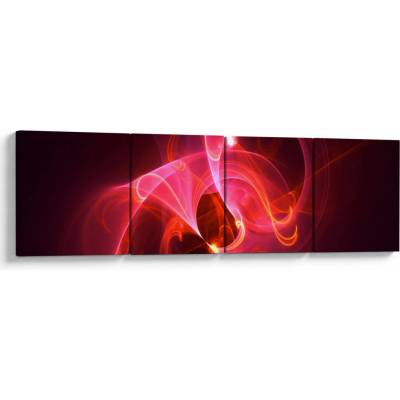 Moderní obraz růžové abstrakce, Čtyřdílný 160x40 cm