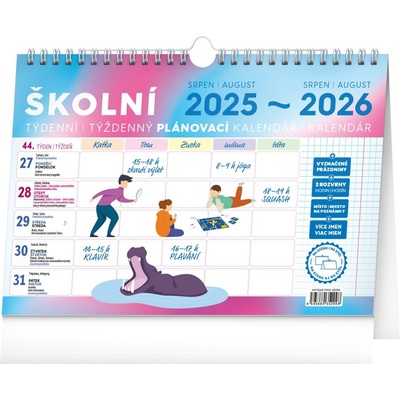 Školní plánovací s háčkem 30 × 21 cm 2026