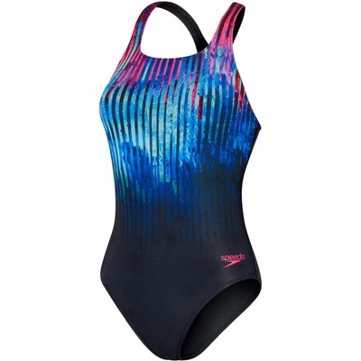 Speedo DIGITAL PRINTED MEDALIST tmavo modrá svetlomodrá ružová