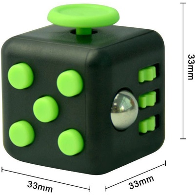 Mizoo Fidget Cube antistresová kostka černozelený