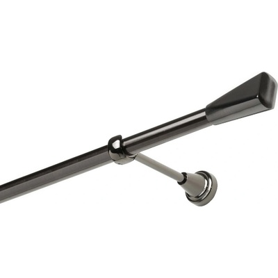 OK-GarnýžeCZ - Garnýž kovová jednořadá 19mm Trapez onyx 270 cm do stěny / na tunýlek - bez kroužků