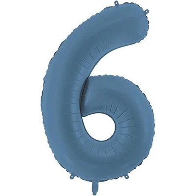 PartyDeco Balónek fóliový číslo 6 námořnicky modrá 86 cm
