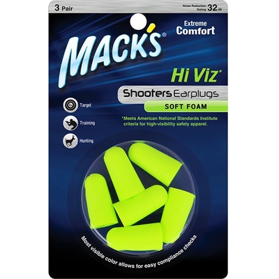Mack's Hi Viz vysoce viditelné špunty do uší 3 páry