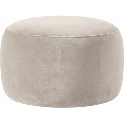 Micadoni Béžová sametová podnožka Amalta ⌀56 cm