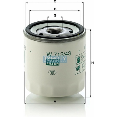 MANN W 712/43 olejový filtr – Hledejceny.cz