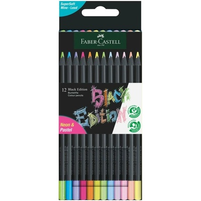 Faber Castell Black Edition Neon Pastel pastelky 12 farieb 4005401164104