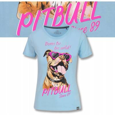 PitBull West Coast Dámske tričko SUNGLASSES DOG modré