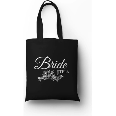 Plátěná taška s potiskem Bride černá