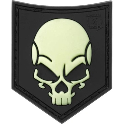 Gumená nášivka Jackets to Go SOF Skull - čierna-žltá svietiaca