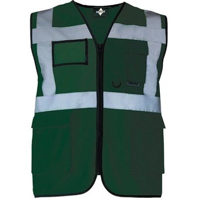 Korntex Berlin Multifunkčná reflexná vesta na zips KX802 Paramedic Green