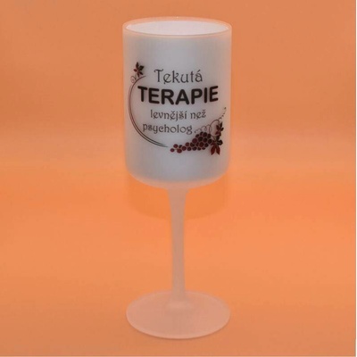 Nekupto Vtipná sklenice na víno s potiskem Tekutá terapie 440 ml