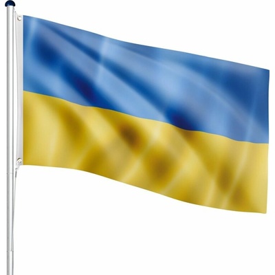 FLAGMASTER Vlajkový stožár vč. vlajky Ukrajina, 650 cm