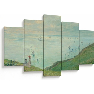 Obraz - Henri Fantin-Latour, Cliffs at Pourville, reprodukcia, päťdielne 150x105 cm