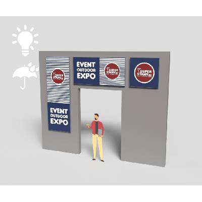 Nástenný svetelný box, vonkajší reklamný panel, textilná potlač - RED LED Wall Outdoor LPO - 100x200cm, Komplet ( rám + potlač grafiky )