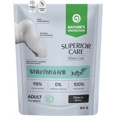 Nature's Protection biela ryba & kril 85 g