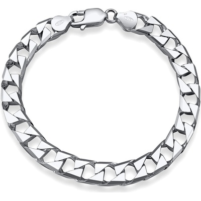 Silvego Masivní stříbrný řetěz na ruku SQUARE CURB Pancr 8 mm / 22 cm