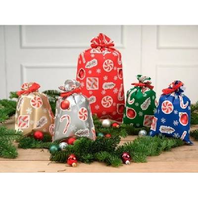 PNP Plast Vánoční dárkový sáček - Xmas Stickers - 16 x 25 cm - 100 ks