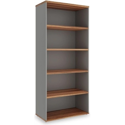 Rauman Vysoká skříň SimpleOffice 80 x 40 x 180 cm ořech vlašský / šedá – Hledejceny.cz