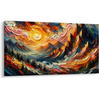 Obraz - Hory zalité sluncem, jednodílný 120x70 cm