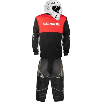 Salming Brankářský set React black/red + maska Salming Phoenix Elite Helmet White Shiny – Hledejceny.cz
