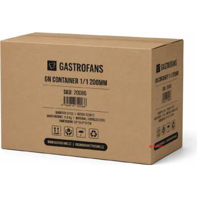 Gastrofans 6x gastronádoba GN 1/1, nerezová, plná
