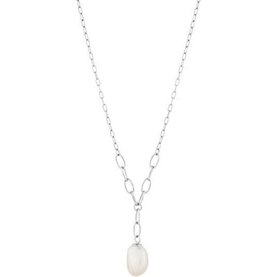 Preciosa Nežný strieborný náhrdelník s pravou perlou pearl heart 5356 01