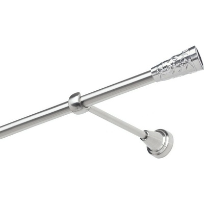 OK-GarnýžeCZ Garnýž kovová jednořadá 19mm Sevilla nerez 210 cm do stěny / na tunýlek - bez kroužků