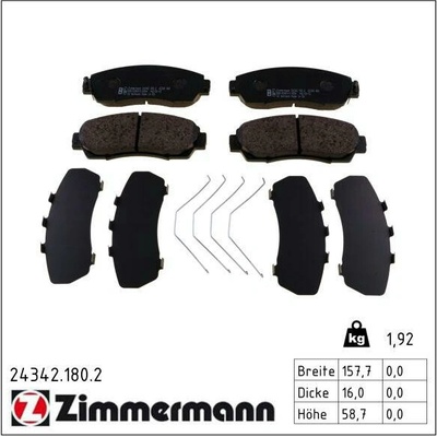 ZIMMERMANN Sada brzdových platničiek kotúčovej brzdy 24342.180.2