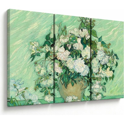 Obraz - Vincent van Gogh, Roses, reprodukcia, trojdielne 120x80 cm