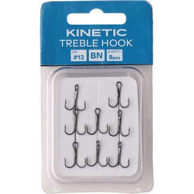 Kinetic trojháčky Treble Hook Black Nickel 8 ks vel.12