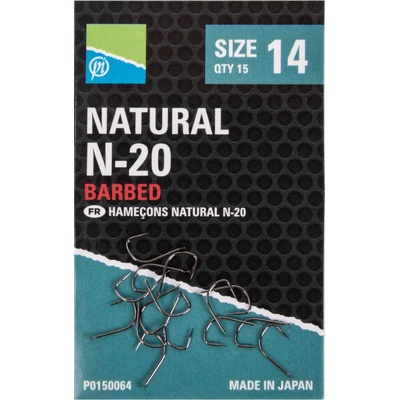 Preston Innovations Natural N-20 Hooks vel.12 15 ks