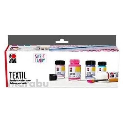 Marabu farba na textil sada "Sweet Candy" 4 x 15 ml