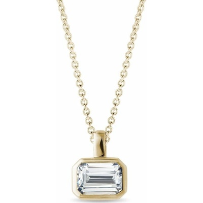 Klenota Náhrdelník s diamantom v bruse emerald v žltom zlate N1133753