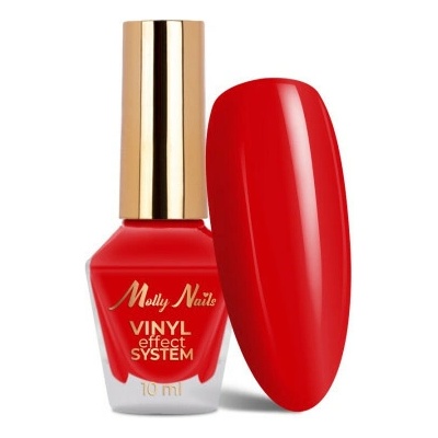 Molly Nails Fire Red 10 ml – klasický červený lak na nechty Vinyl Effect