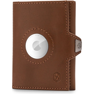 Slimpuro TRYO Trifold Airtag Wallet, 12 kariet, vrecko na mince, 9,2 x 2,2 x 7,5 cm ochrana RFID 423AirtagBrown