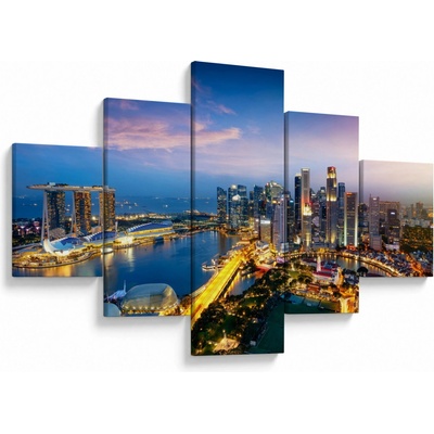 Obraz - Singapur, Ázia, päťdielne 125x70 cm