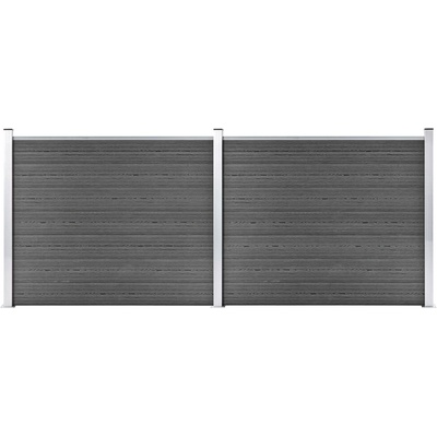 vidaXL Set plotového dílce WPC 353 x 146 cm černý