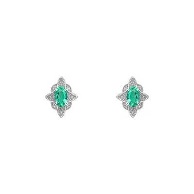 Elements gold Zlaté náušnice Emerald Art Deco GE2542G