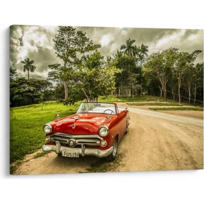Obraz - auto veterán v prírode, jednodielne 70x50 cm
