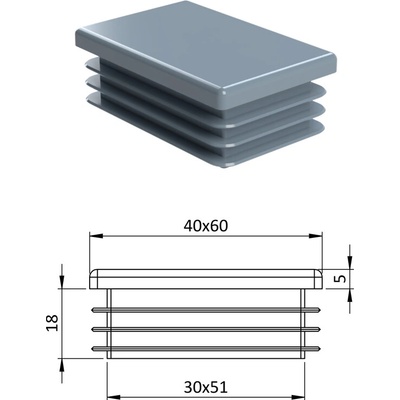 Krytka plastová 40 x 60 mm – Hledejceny.cz
