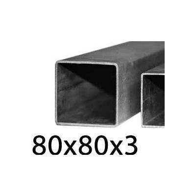 Jeklový profil 80x80x3, černý 2 m (JOKL-80x80x3-2)