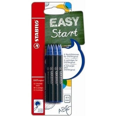 Pero STABILO EASYoriginal náplně medium 0,5mm / 6 ks modré v blistru